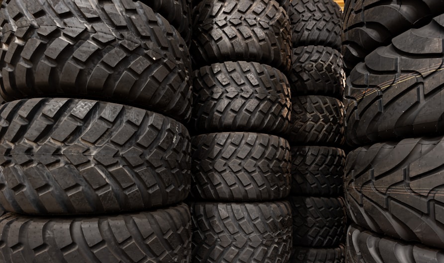 a pile of tires stacked on top of each other