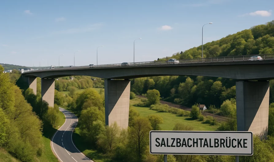 Salzbachtalbruecke auf der A66 in Wiesbaden